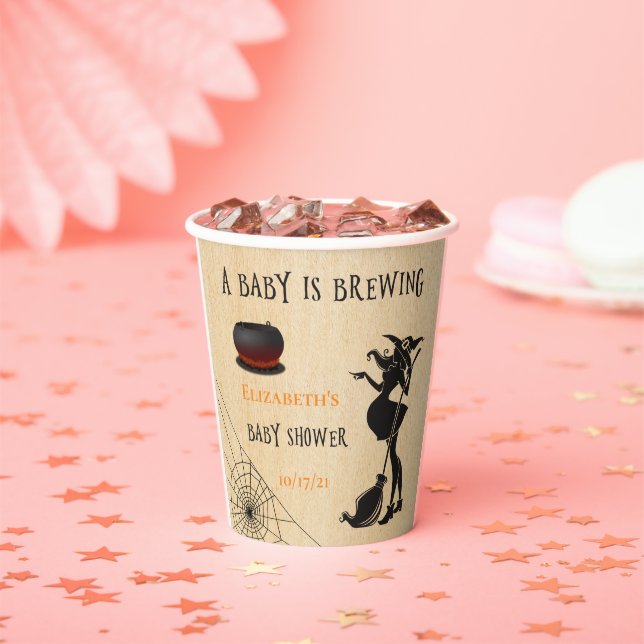 Halloween October Witch Brewing Baby Shower  Paper Cups (Insitu)