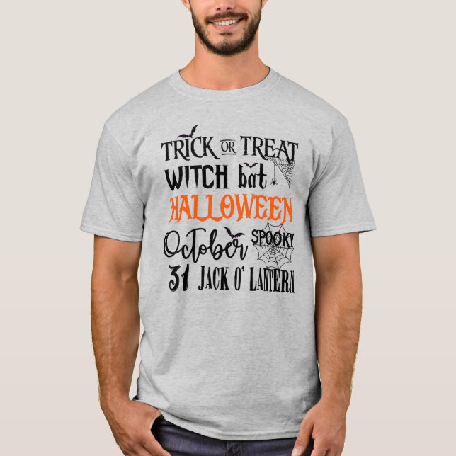 Halloween - October - Witch Text T-Shirt (Front)