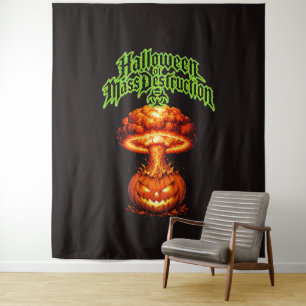 Halloween of Mass Destruction Nuclear Jack-o'-Lant Tapestry