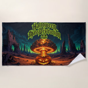 Halloween of Mass Destruction Radioactive Pumpkin Beach Towel