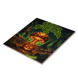 Halloween of Mass Destruction Radioactive Pumpkin Ceramic Tile