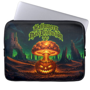 Halloween of Mass Destruction Radioactive Pumpkin Laptop Sleeve