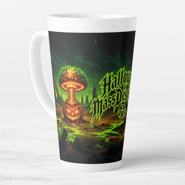 Halloween of Mass Destruction Radioactive Pumpkin  Latte Mug (Left Angle)