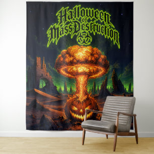 Halloween of Mass Destruction Radioactive Pumpkin Tapestry