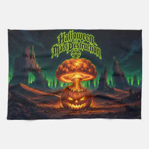 Halloween of Mass Destruction Radioactive Pumpkin Tea Towel