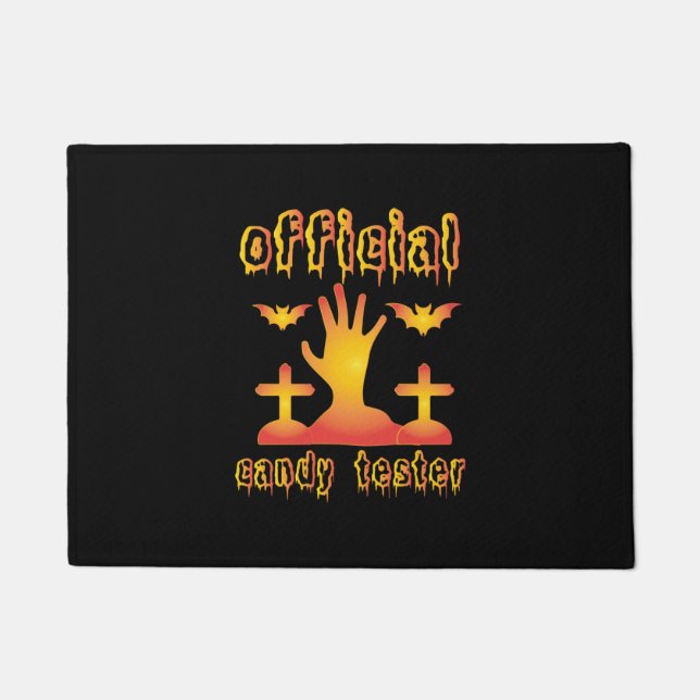 Halloween Offical Candy Tester Birthday Doormat (Front)