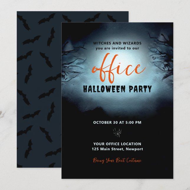 Halloween Office Party Business Corporate Spooky Invitation (Front/Back)