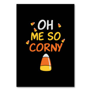 Halloween Oh Me So Corny Candy Birthday Table Number