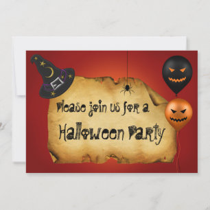 Halloween Old Parchment Greeting Invitation