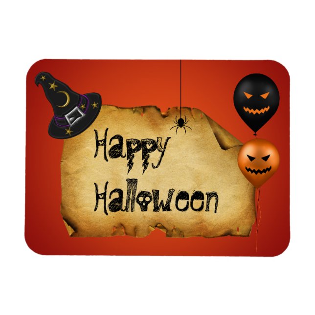 Halloween Old Parchment Greeting Magnet (Horizontal)