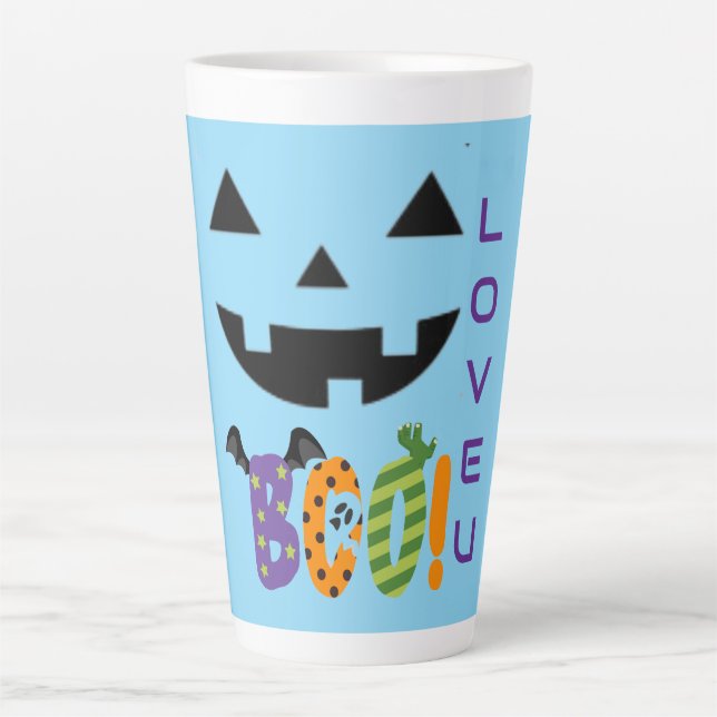 HALLOWEEN OLOURFUL LOVE BOO LATTE MUG (Front)
