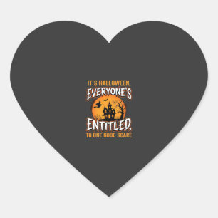 Halloween One Good Scare Haunted House Quote Heart Sticker