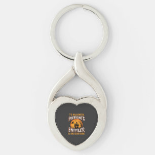 Halloween One Good Scare Haunted House Quote Key Ring