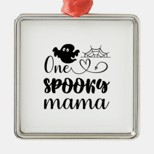 Halloween One Spooky Mama Birthday Metal Ornament