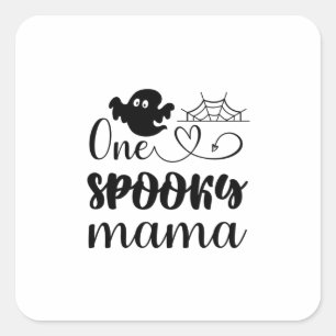 Halloween One Spooky Mama Birthday Square Sticker