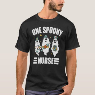 Halloween One Spooky Nurse Cute Ghosts and Night S T-Shirt