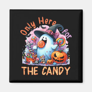 Halloween Only Here For The Candy Ghost Kid Girl Magnet