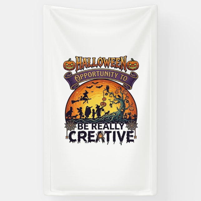 Halloween Opportunity Be Really Creative Witch Tre Banner (Vertical)