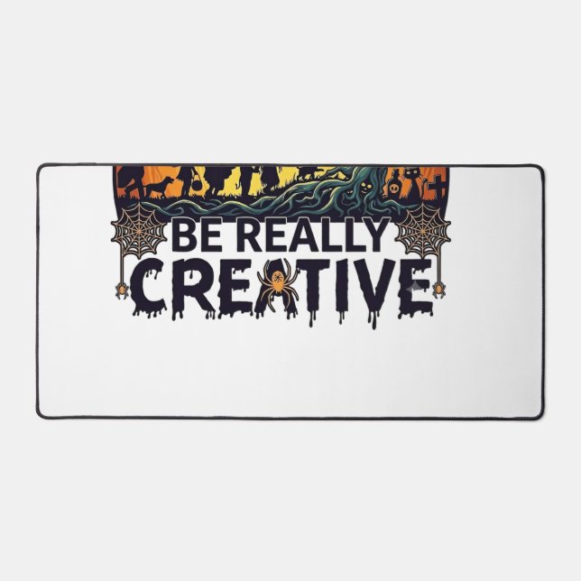 Halloween Opportunity Be Really Creative Witch Tre Desk Mat (Front)