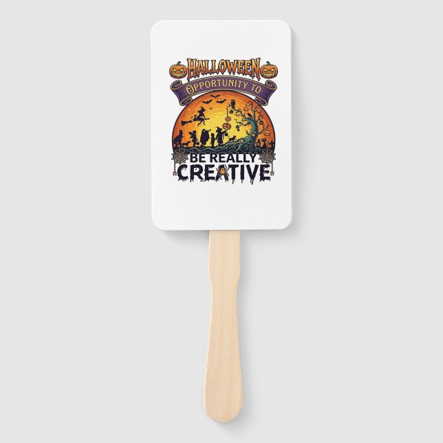 Halloween Opportunity Be Really Creative Witch Tre Hand Fan (Front)
