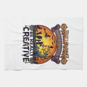 Halloween Opportunity Be Really Creative Witch Tre Tea Towel