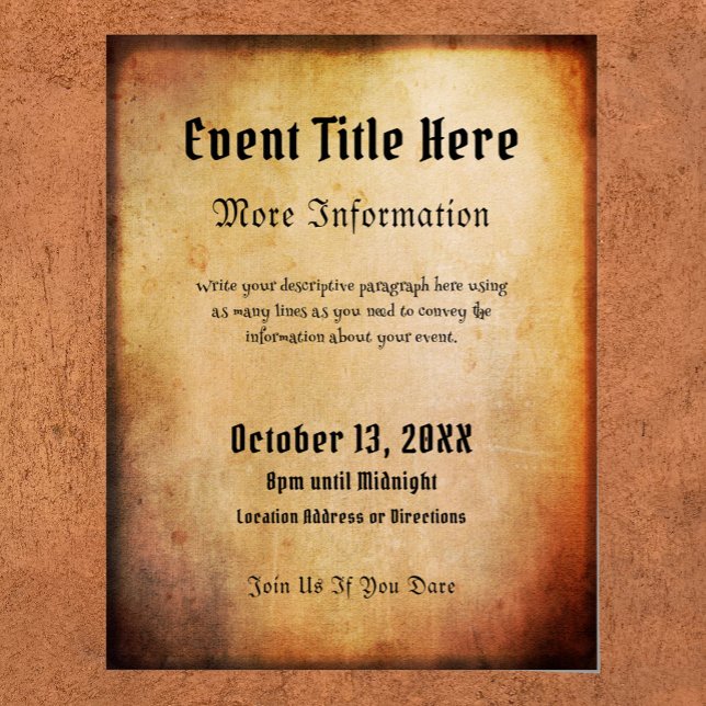 Halloween or Goth Moody Ancient Style Event Poster (Creator Uploaded)