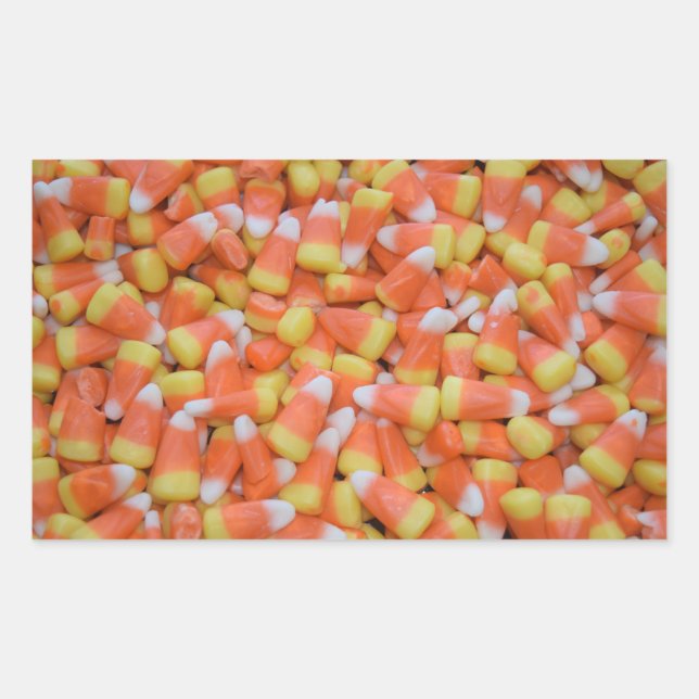 Halloween or Thanksgiving Candy Corn Fall season Rectangular Sticker (Front)