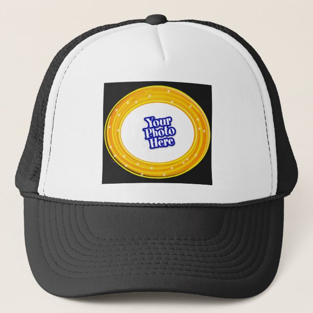 Halloween Orange And Yellow Swirl With Your Photo Trucker Hat (Front)