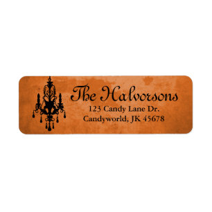 Halloween Orange & Black Chandelier Address Labels