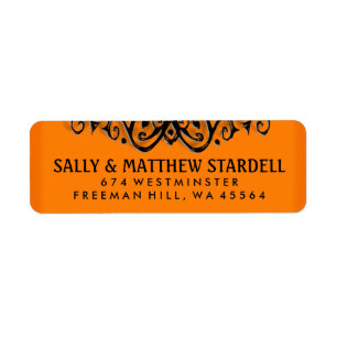 Halloween Orange & Black Elegance Address Label Return Address Label
