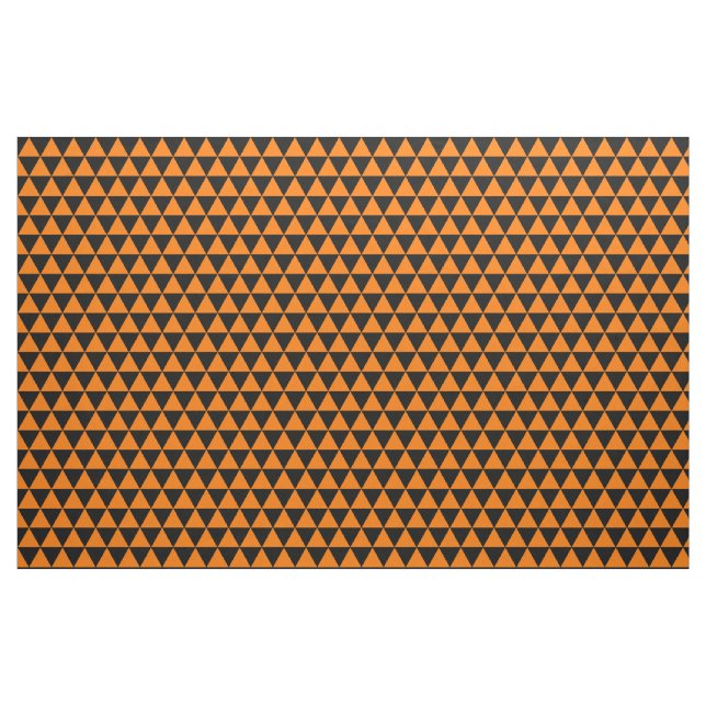 Halloween Orange Black Modern Triangles Pattern Fabric (Yard)