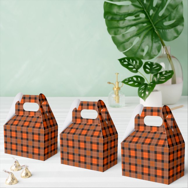 Halloween Orange Black Plaid Favour Box (Multiple)