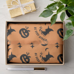 Halloween Orange Black Spooky Pumpkin Witch Tissue Paper