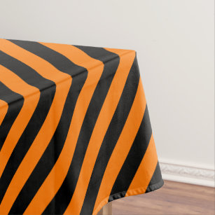 Halloween Orange Black Stripes Home Party Decor Tablecloth