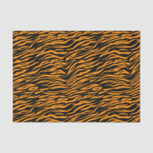 Halloween Orange Black Tiger Animal Print Tissue Paper