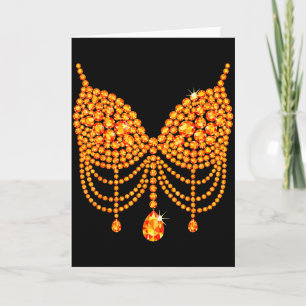 Halloween Orange Bra Design Costume Show Girls  Card