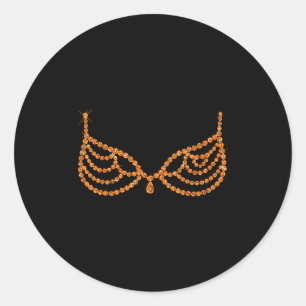 Halloween Orange Bra Design Costume Show Girls Classic Round Sticker