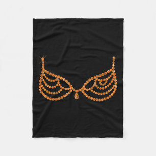 Halloween Orange Bra Design Costume Show Girls Fleece Blanket