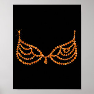 Halloween Orange Bra Design Costume Show Girls Poster