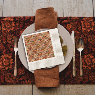 Halloween orange brown stylish napkin