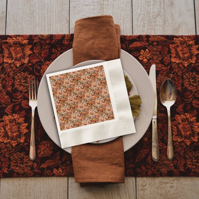 Halloween orange brown stylish napkin (Creator Uploaded)