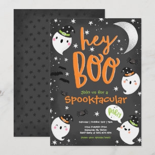 Halloween Orange Ghost Kids Spooktacular Party Invitation