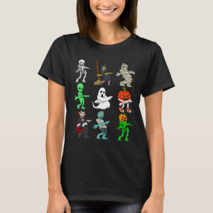 Halloween Orange Justice Monsters Skeleton Boys Gi T-Shirt