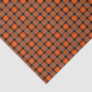 Halloween Orange Plaid Tissue Paper