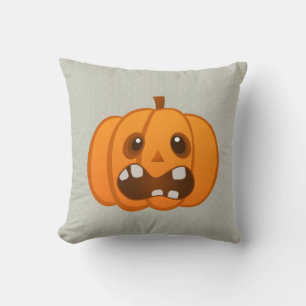 Halloween  Orange Pumpkin Jack-o'-lantern Cushion