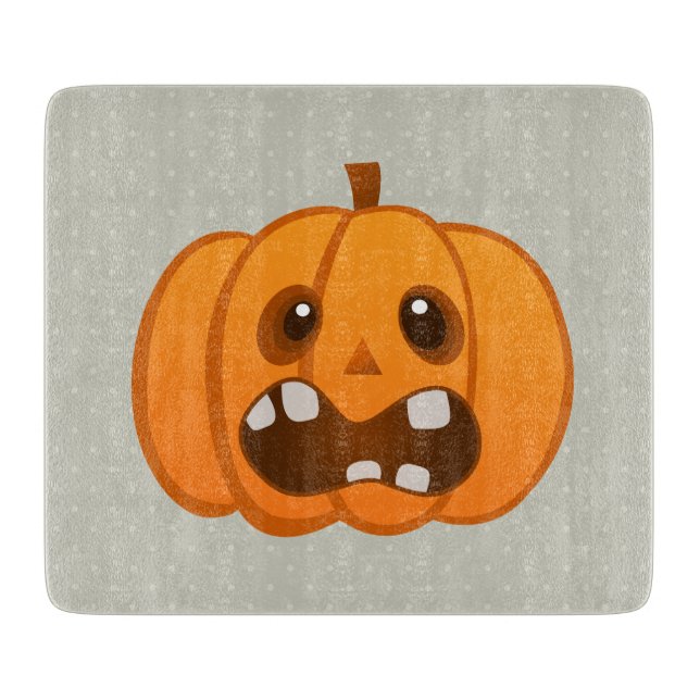 Halloween Orange Pumpkin Jack-o'-lantern Cutting Board (Front)