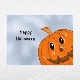 Halloween Orange Pumpkin Selfie Holiday Postcard