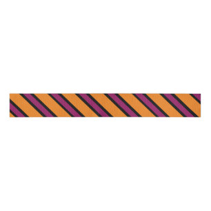 Halloween Orange, Purple and Black Striped Ribbon Grosgrain Ribbon