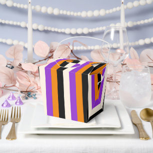 Halloween Orange Purple Black Stripe Favour Box