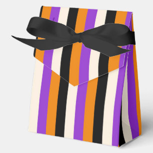 Halloween Orange Purple Black Stripe Favour Box